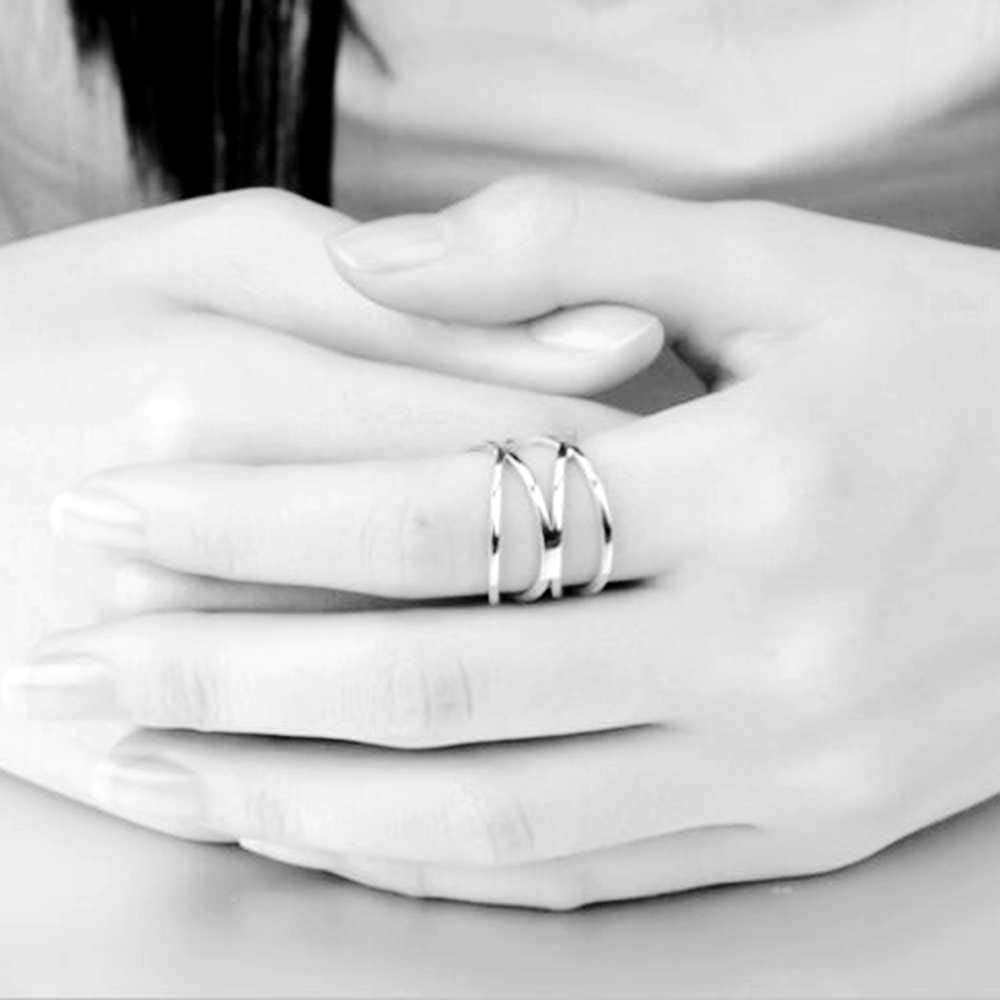 Stainless Steel Braided Woven Knot Wave Statement Anniversary Cocktail Party Ring Stainless Steel Braided Woven Knot Wave Statement Anniversary Cocktail Party Ring